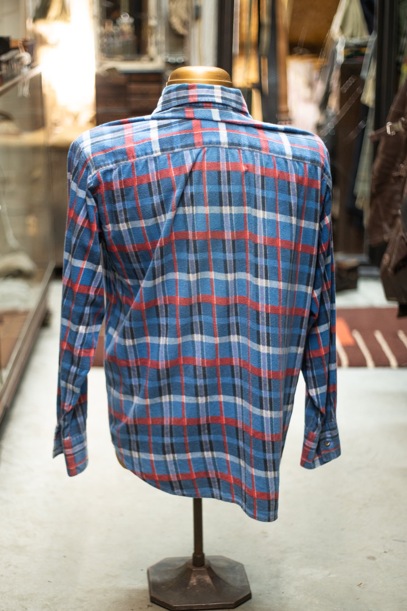 1980s Flannel Shirt With Dagger collar