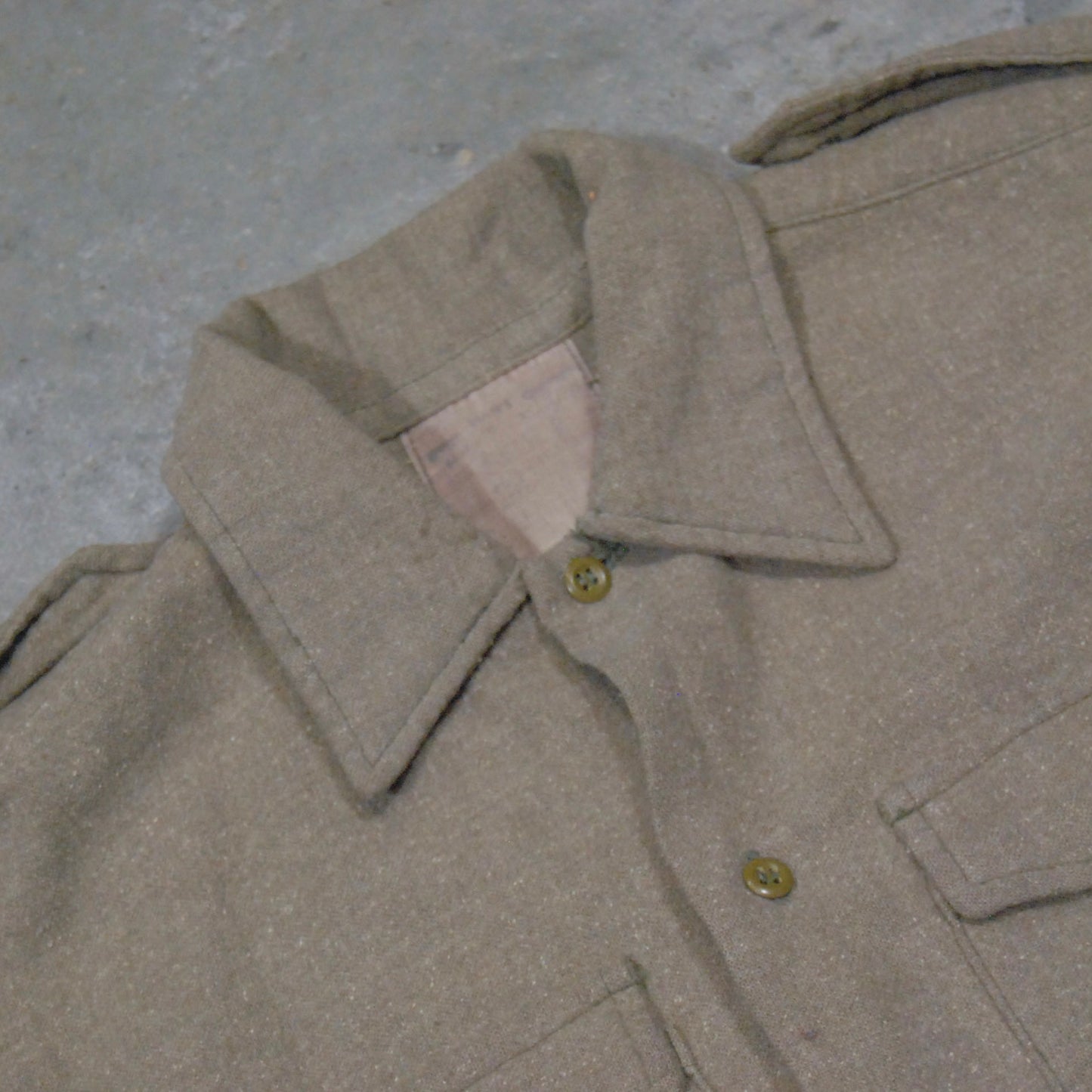 Post WW2 British Army 1960s Flannel Wool Short Sleeve Shirt