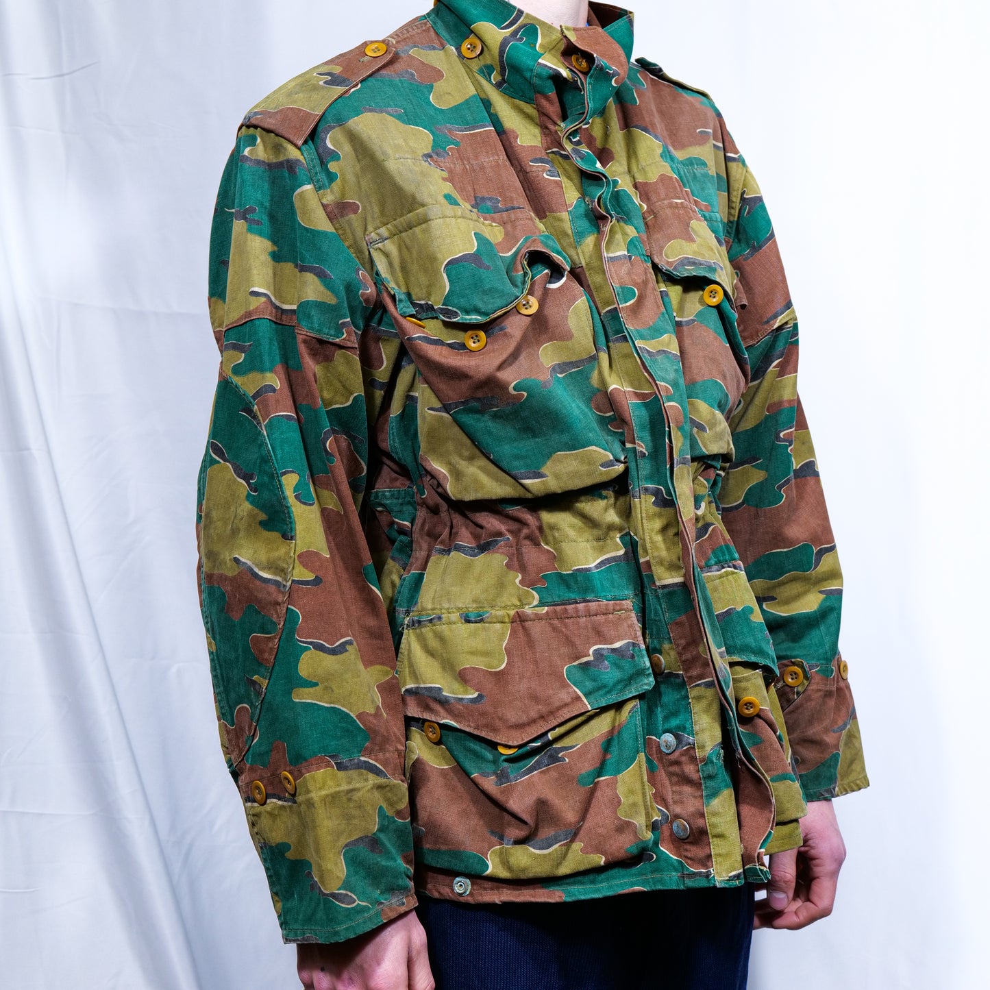 Dated 1956 Belgian Army Jigsaw Camo Heavy Canvas Cotton Smock