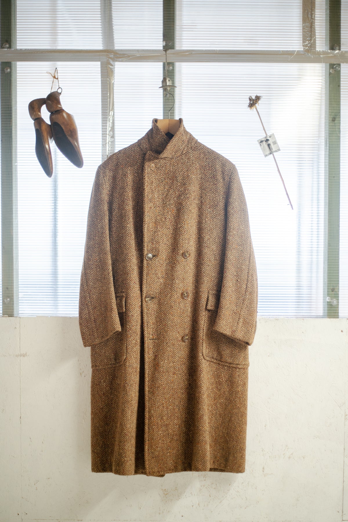 Rare CC41 Rainbow Tweed Belt Back Overcoat