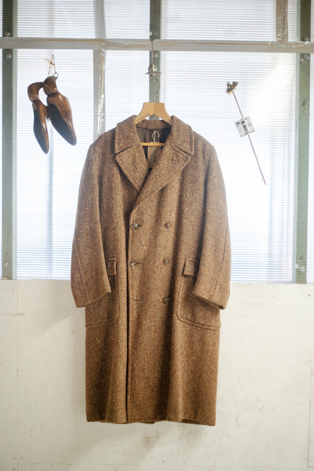 Rare CC41 Rainbow Tweed Belt Back Overcoat