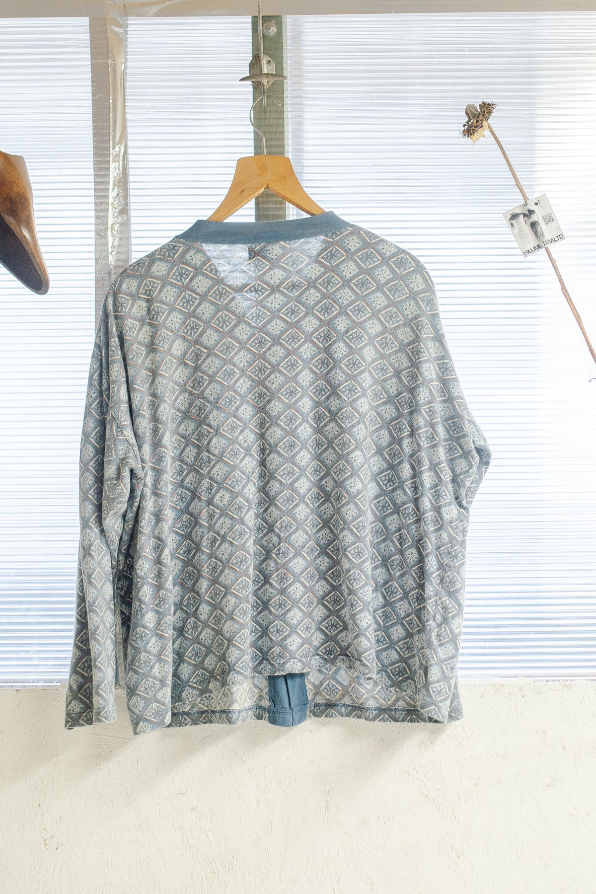 Vintage French 1980s Deco Pattern Cardigan Longsleeve