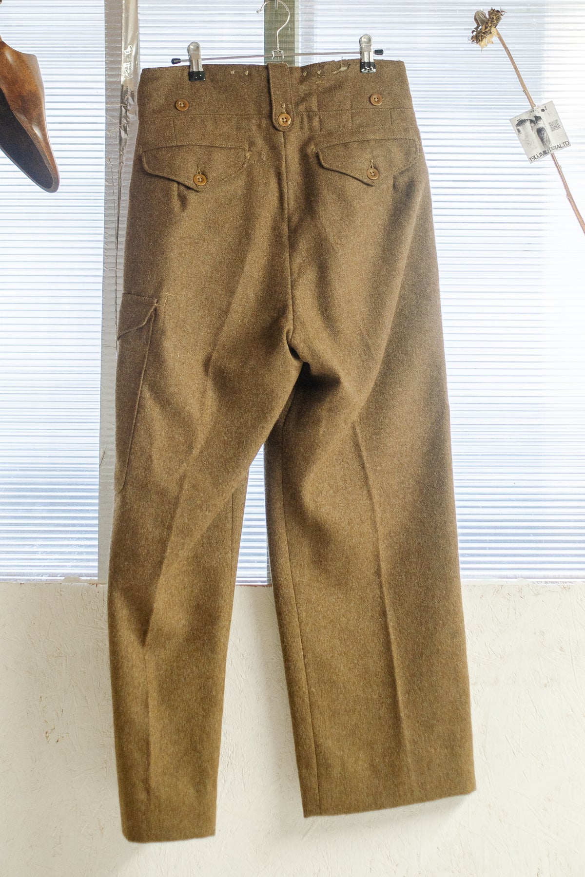 1949 Pattern Wide Legged British Army Trousers With Denim Waistband