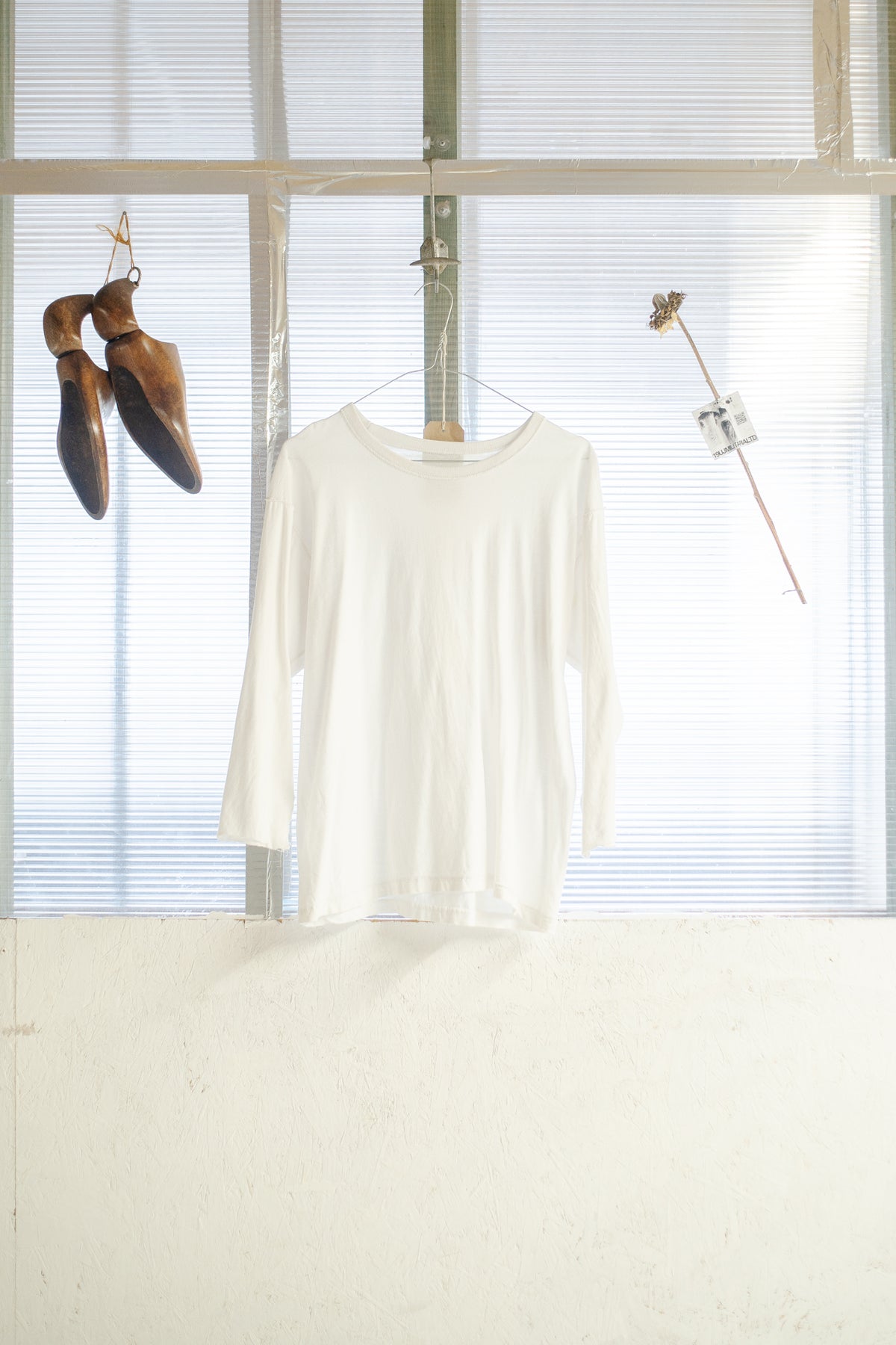 Cut Off Sleeve White 100% Cotton Longsleeve