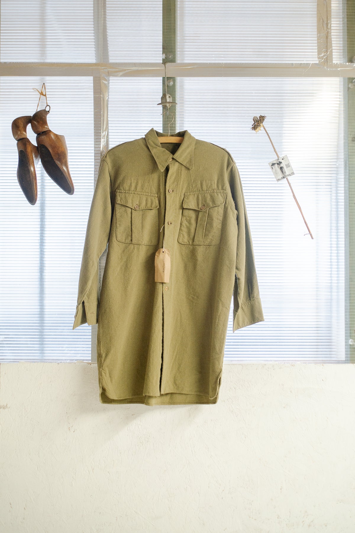 WW2 1940s Raglan Yoke Flannel Wool Shirt