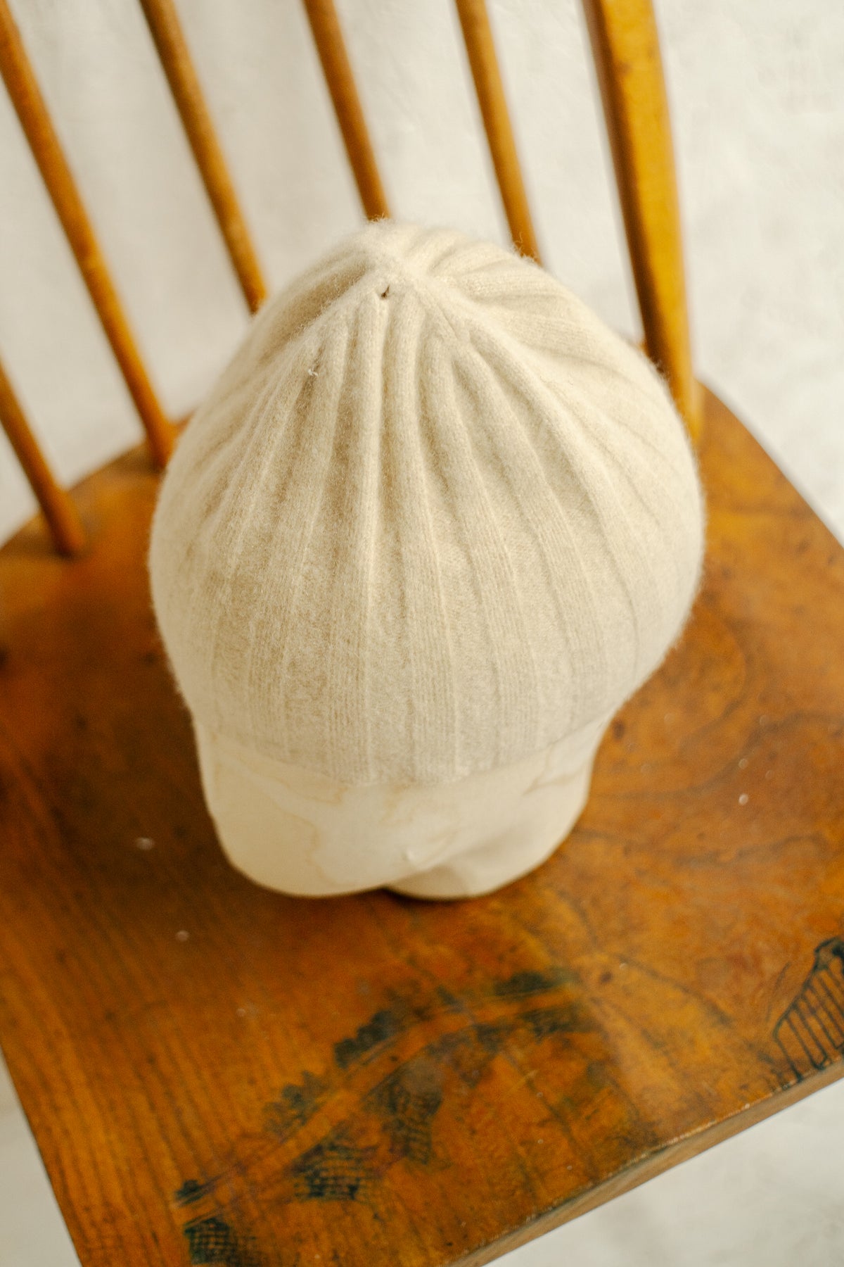 Cashmere Ribbed Commando Style Beanie
