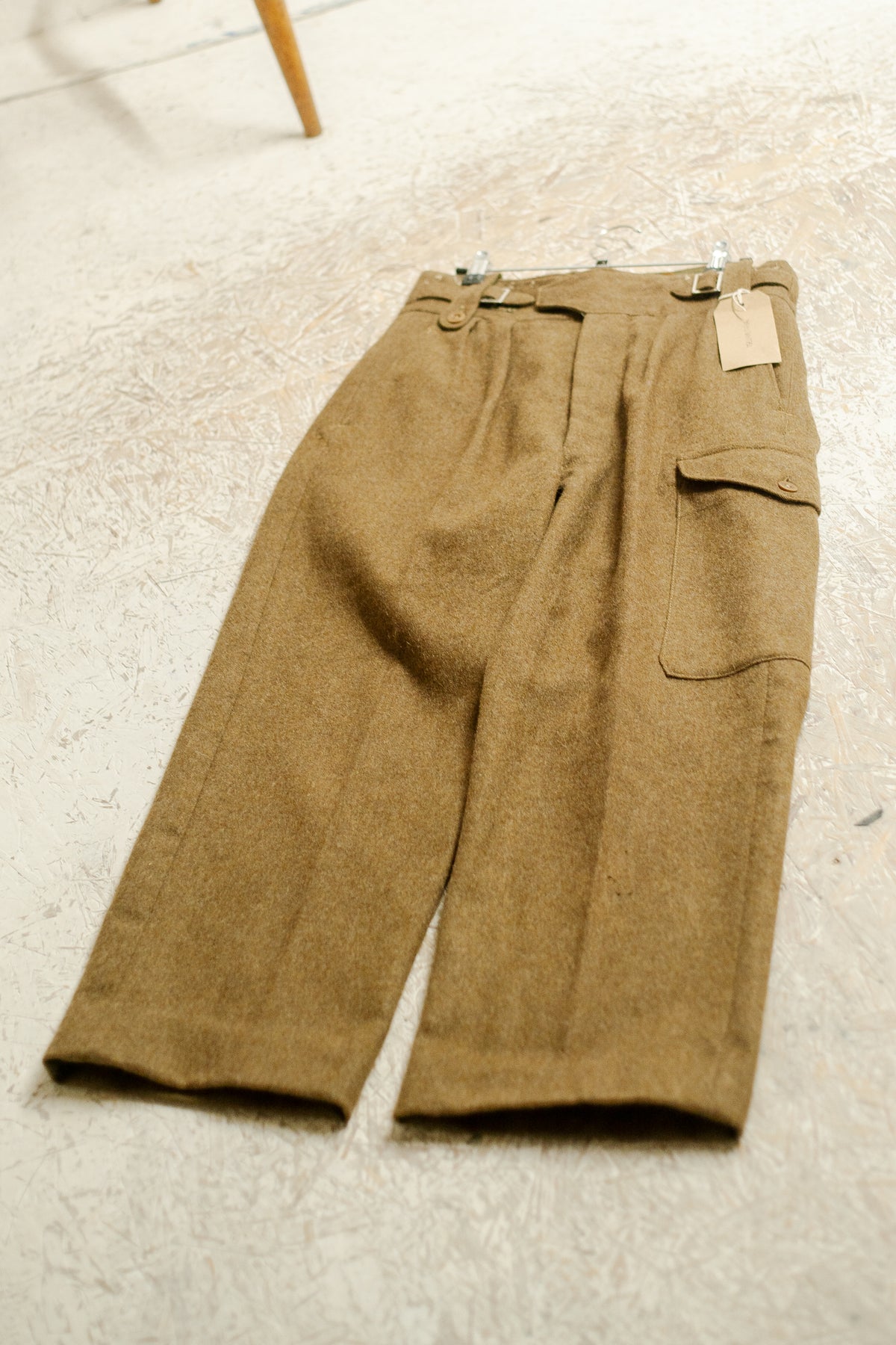 1949 Pattern Wide Legged British Army Trousers With Denim Waistband