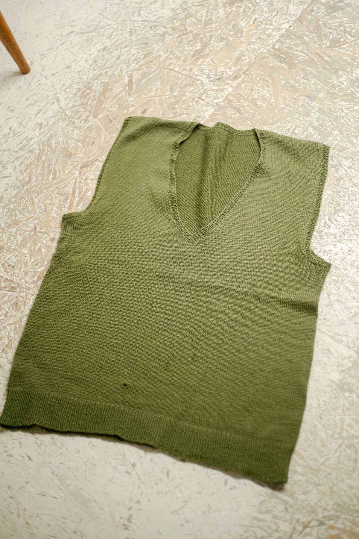 German 1940s Hand Knitted Slip Over Vest