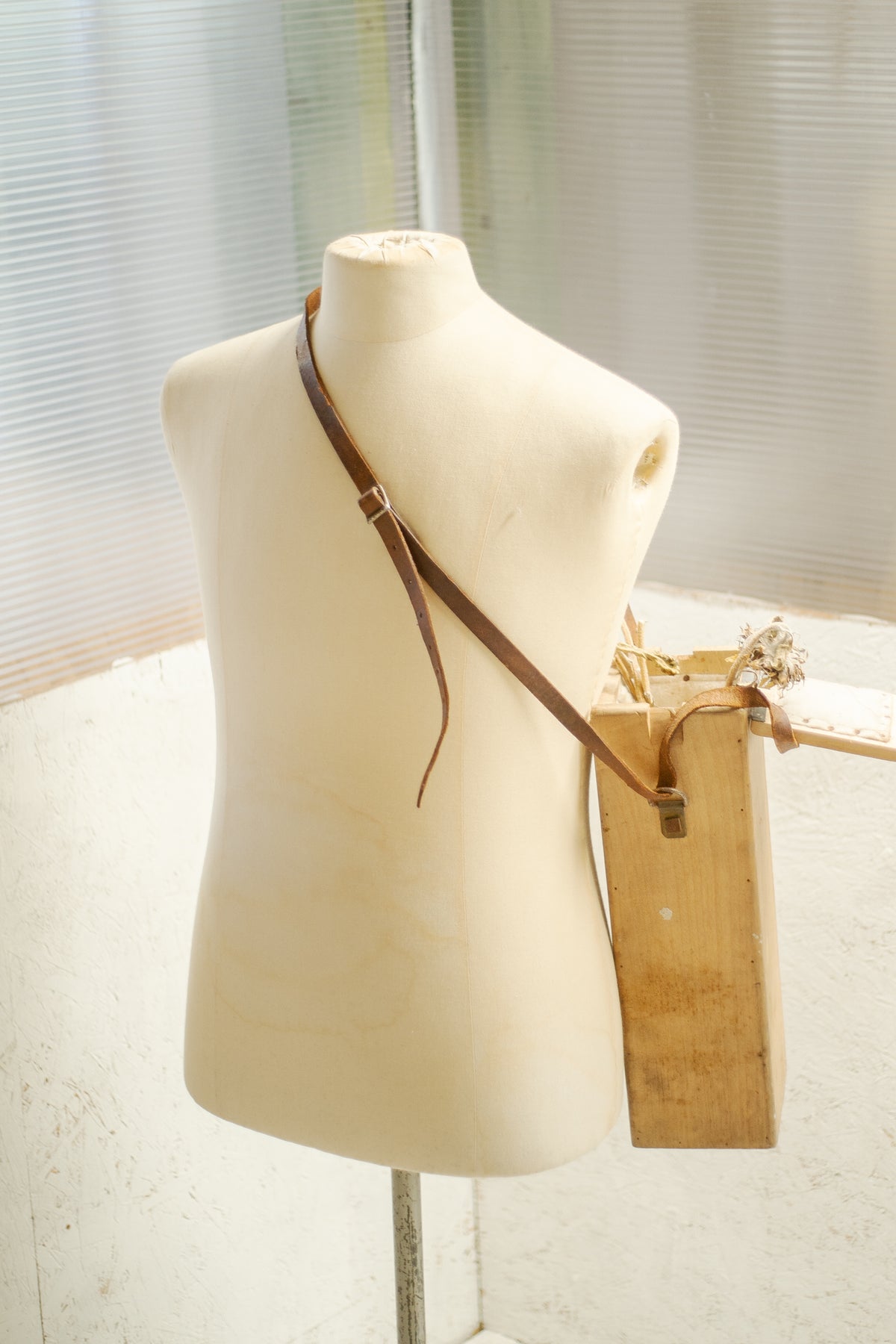 Rare 1920s 1930s Ammunition Wooden Box Bag With Leather Strap