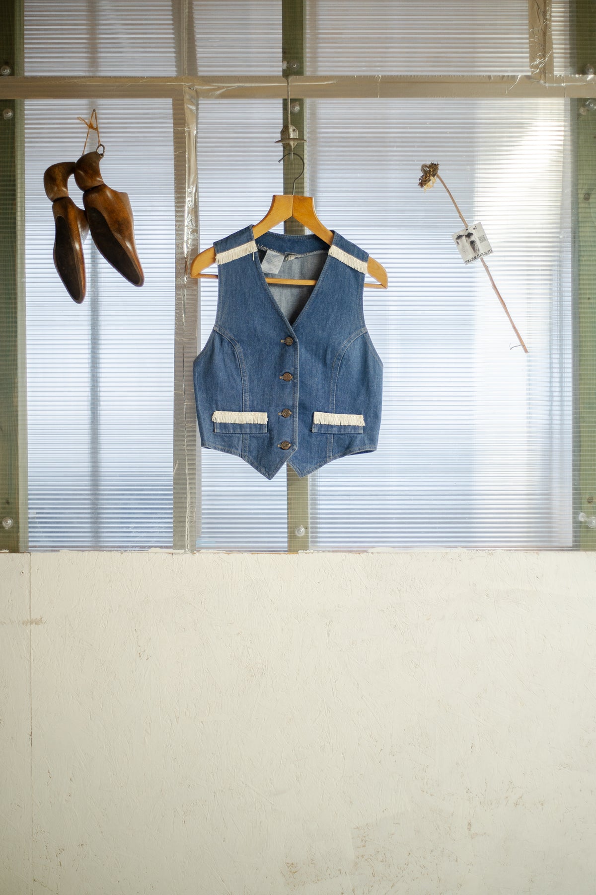 Ladies 1970s Denim Vest Cotton