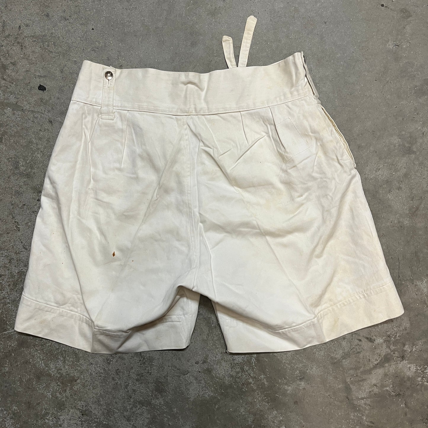 Post WW2 1950s Royal Navy White Cotton Drill Shorts