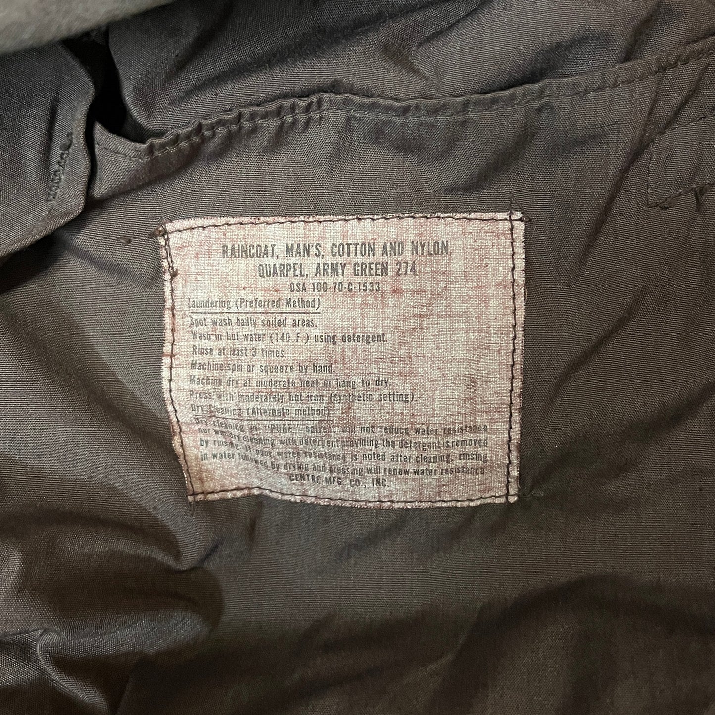 Dirty Aubergine Overdyed US Army Rain Coat