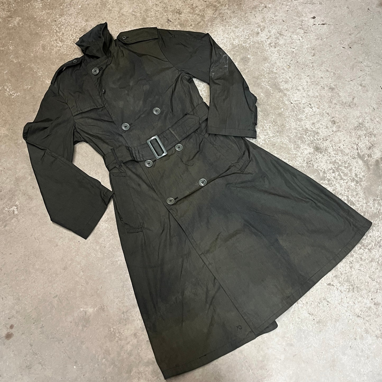 Dirty Black Overdyed US Army Rain Coat