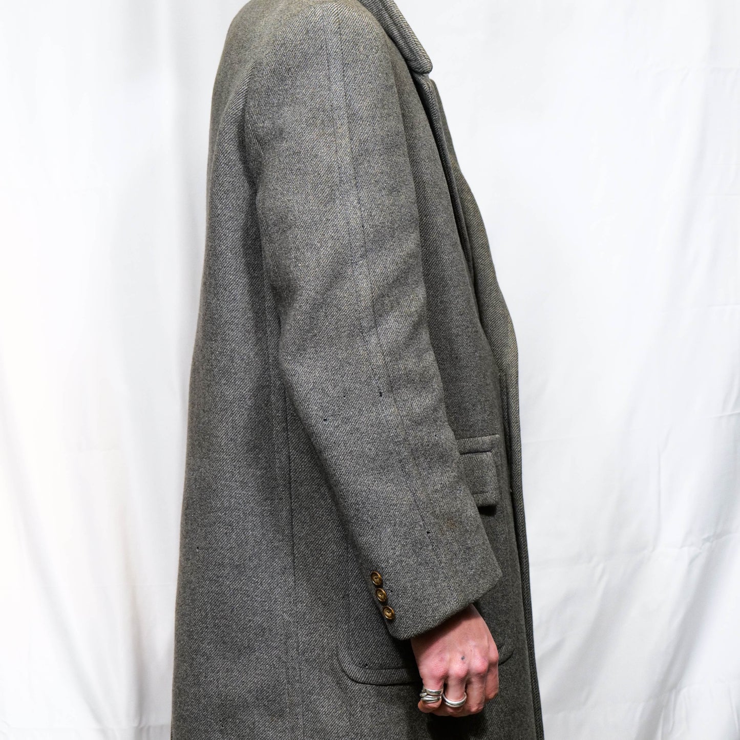 European 1930s Grey Double Breasted Woolen Overcoat