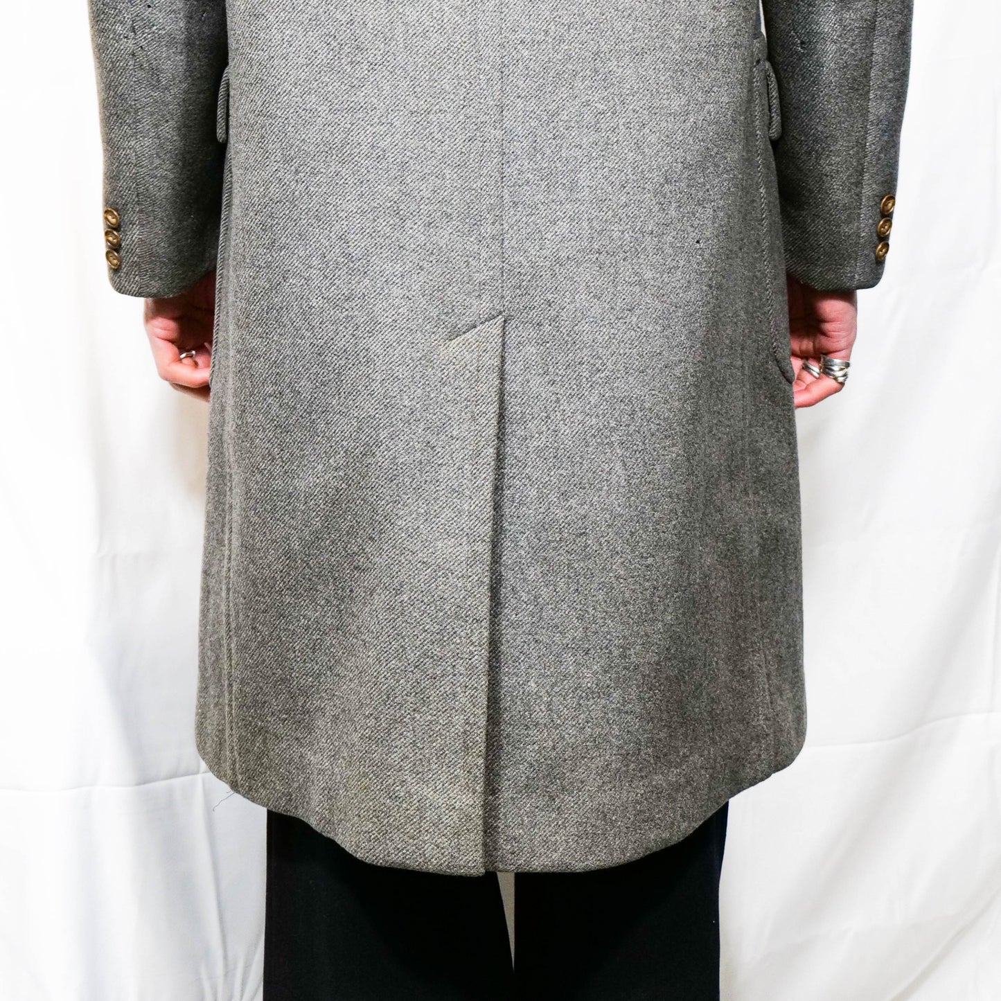 European 1930s Grey Double Breasted Woolen Overcoat