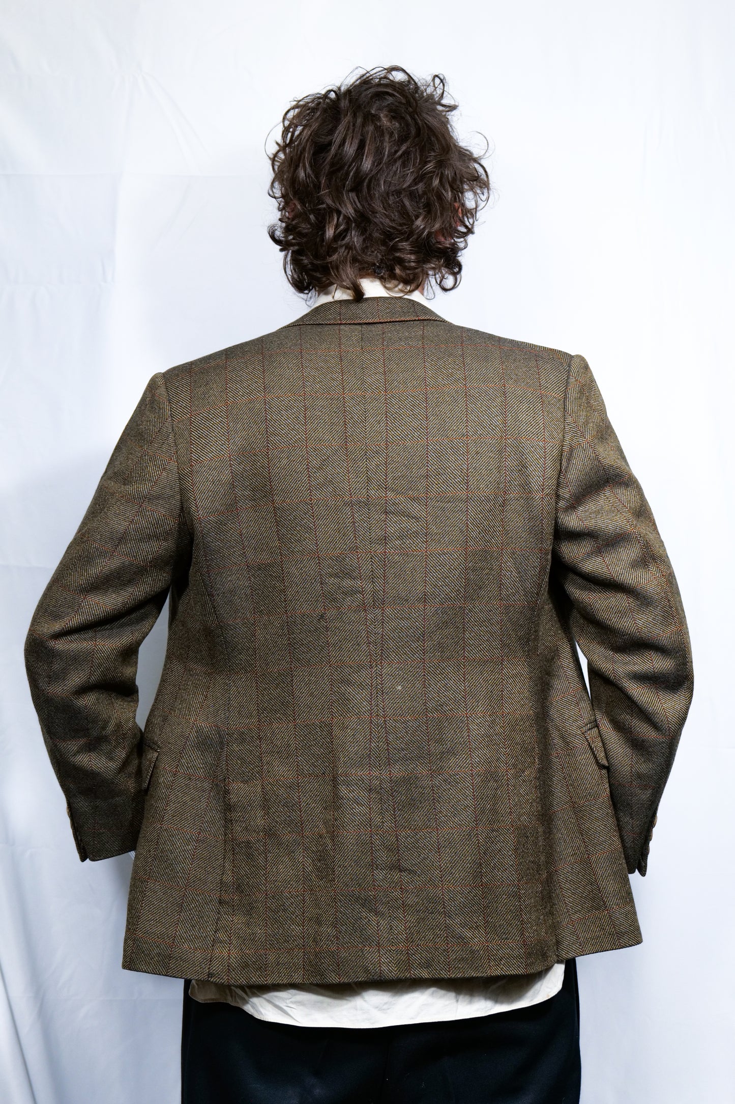 British 1960s Windowpane Check Blazer By Henry Poole Of Savile Row