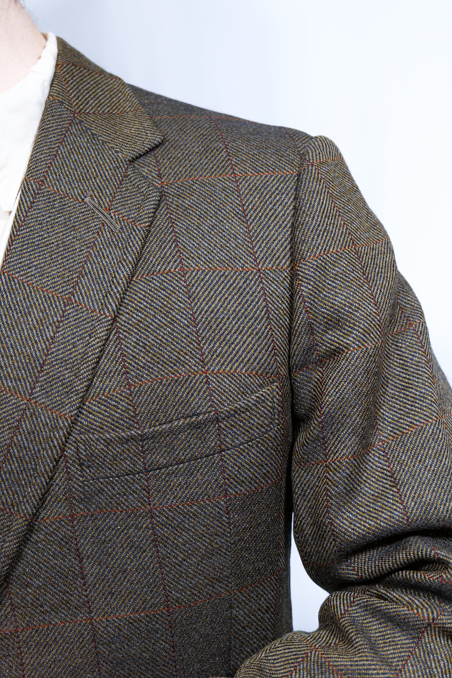 British 1960s Windowpane Check Blazer By Henry Poole Of Savile Row