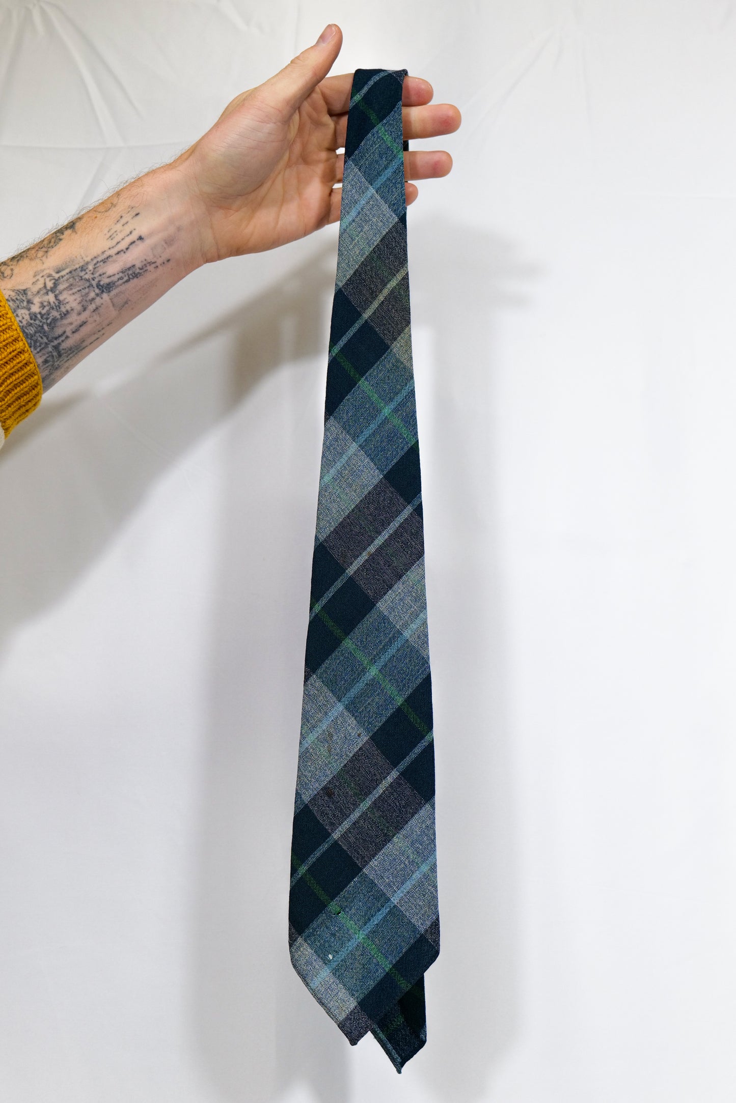 British 1940s Wooden Tie By "Grenville" Minty Colourway