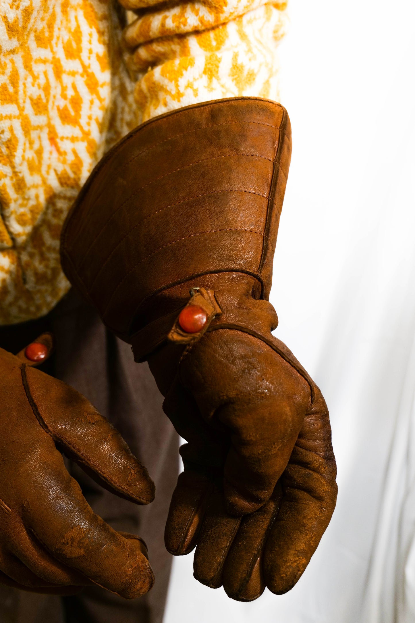 British 1920s 1930s Motorcyclist Sheepskin Lined Gloves