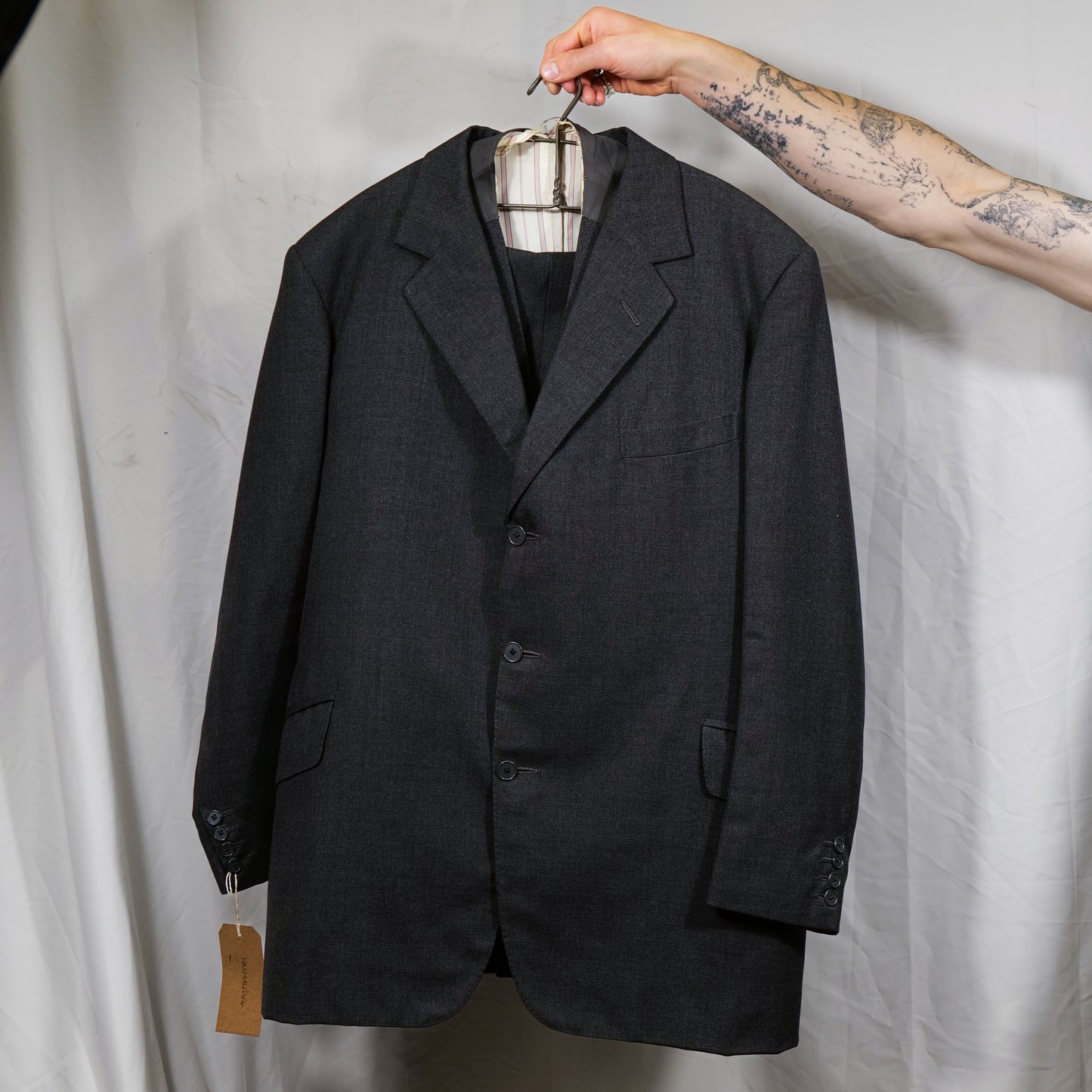 British Bespoke Tailor Made 1980s Does 1940s Barathea Suit By John Morgan & Co Tailors