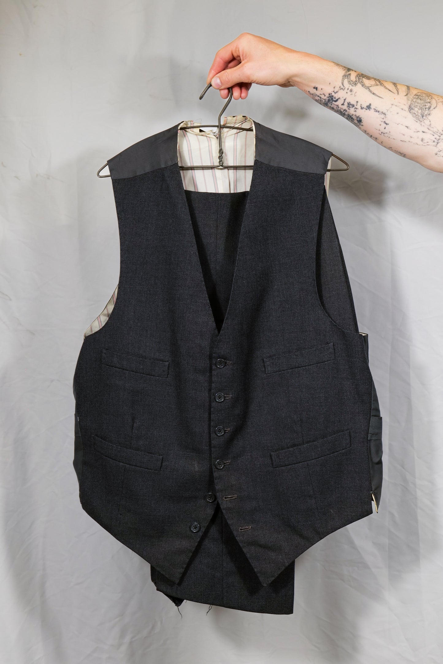 British Bespoke Tailor Made 1980s Does 1940s Barathea Suit By John Morgan & Co Tailors