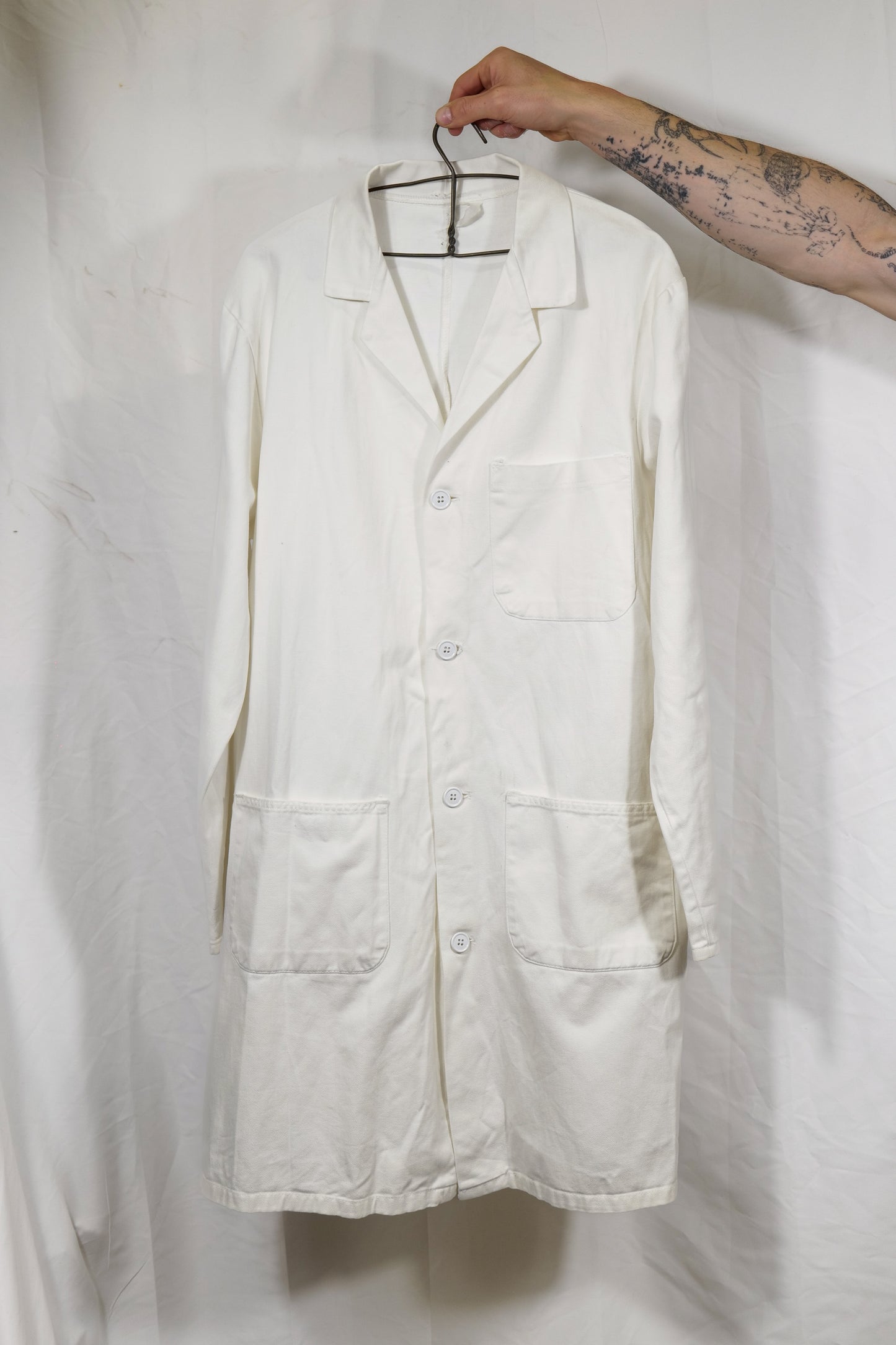 British 1940s Workwear Labcoat Drill Cotton