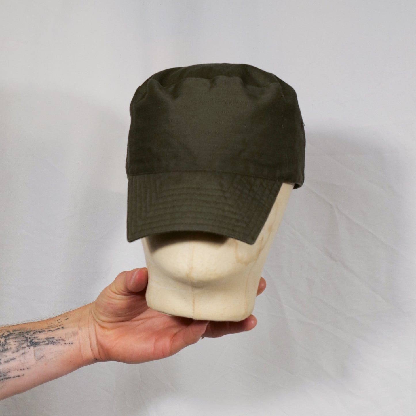 Herringbone Twill Cotton Square Peak Army Cap