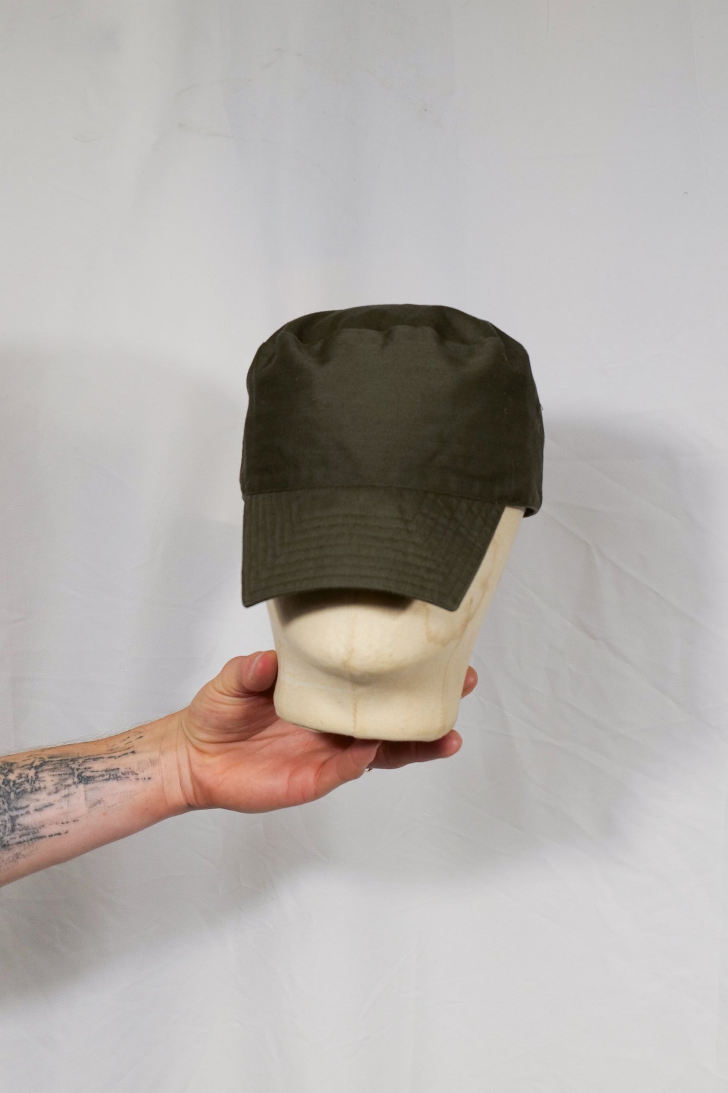 Herringbone Twill Cotton Square Peak Army Cap