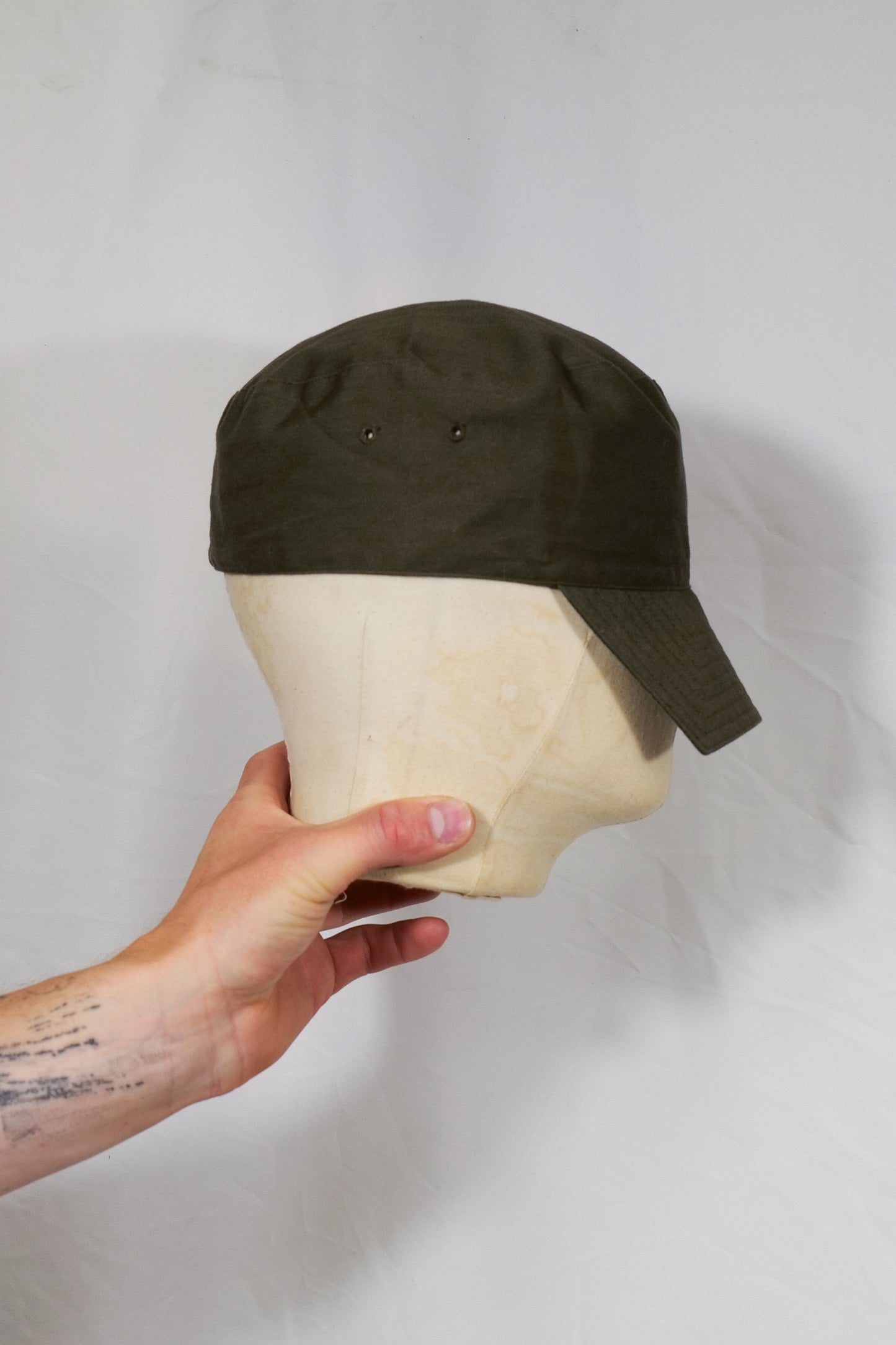 Herringbone Twill Cotton Square Peak Army Cap