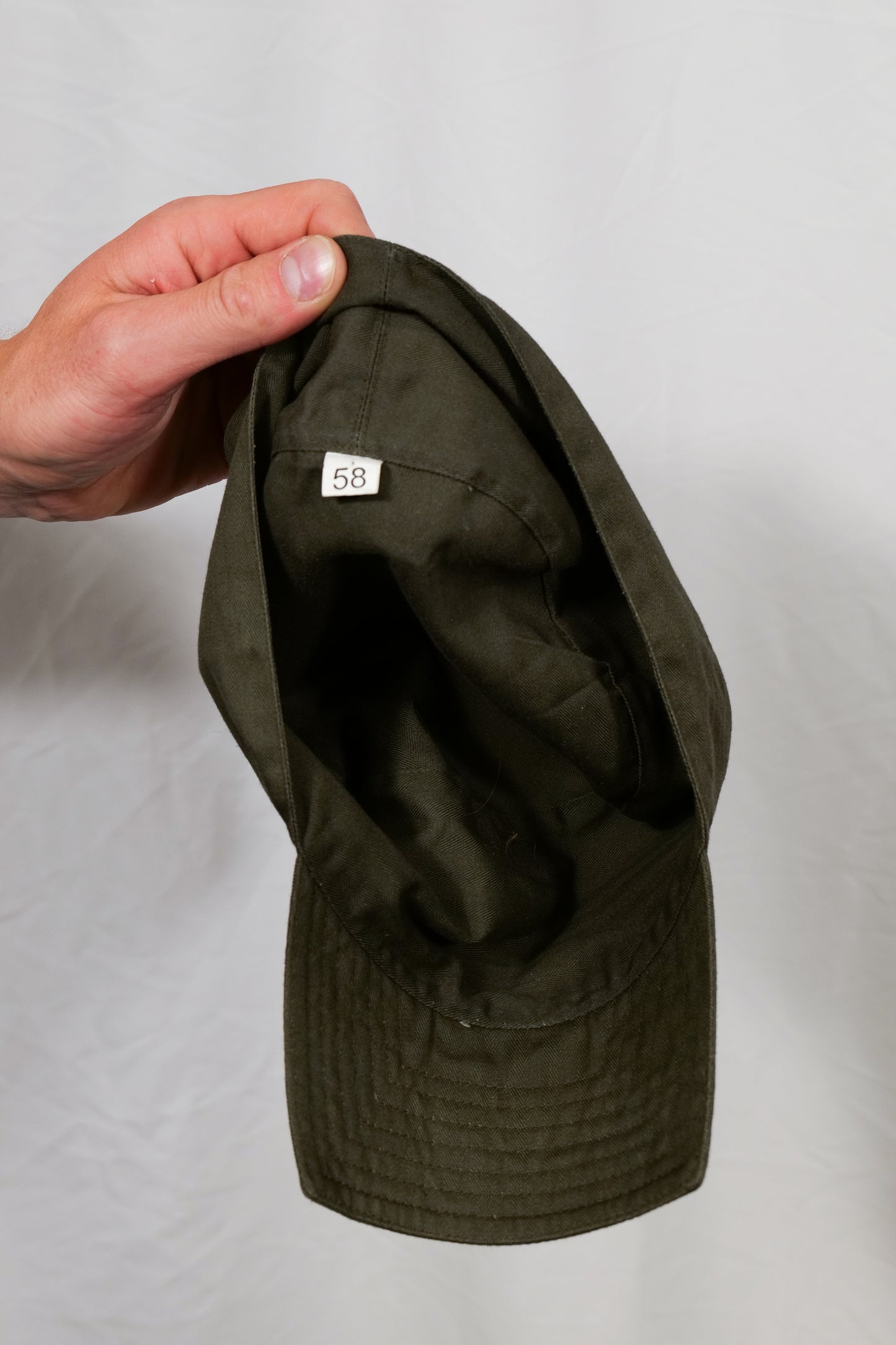Herringbone Twill Cotton Square Peak Army Cap