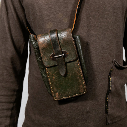 1940s Leather Pouch And Strap