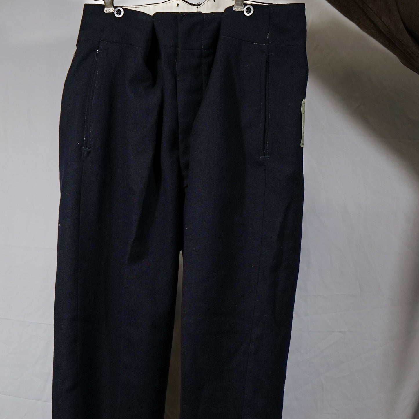 British Royal Navy Flared 1950s Serge Wool Navy Blue Bell Bottom Trousers