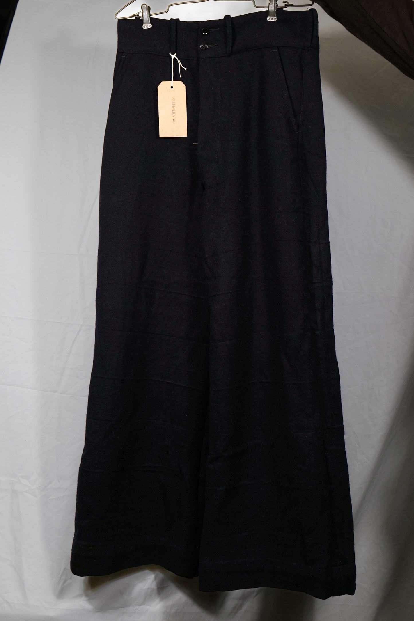 British Royal Navy Flared 1950s Serge Wool Navy Blue Bell Bottom Trousers