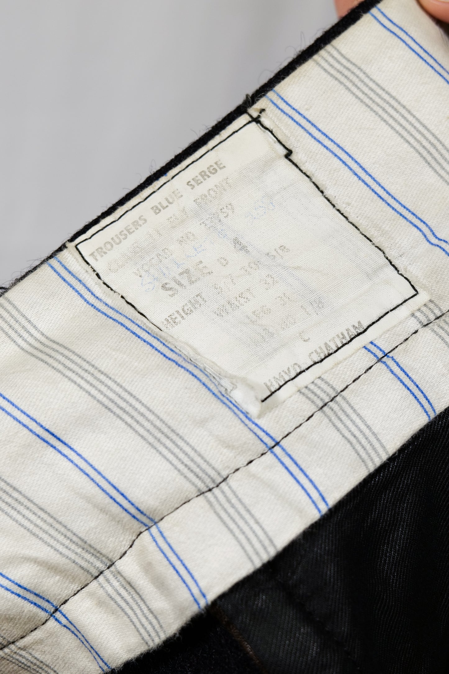 British Royal Navy Flared 1950s Serge Wool Navy Blue Bell Bottom Trousers