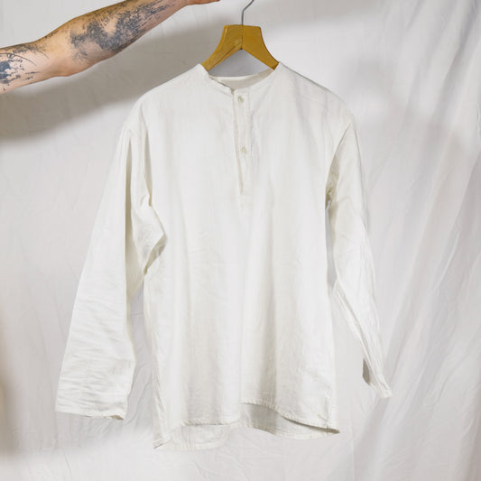 French Army 1940s Heavy Cotton Pyjama Shirt