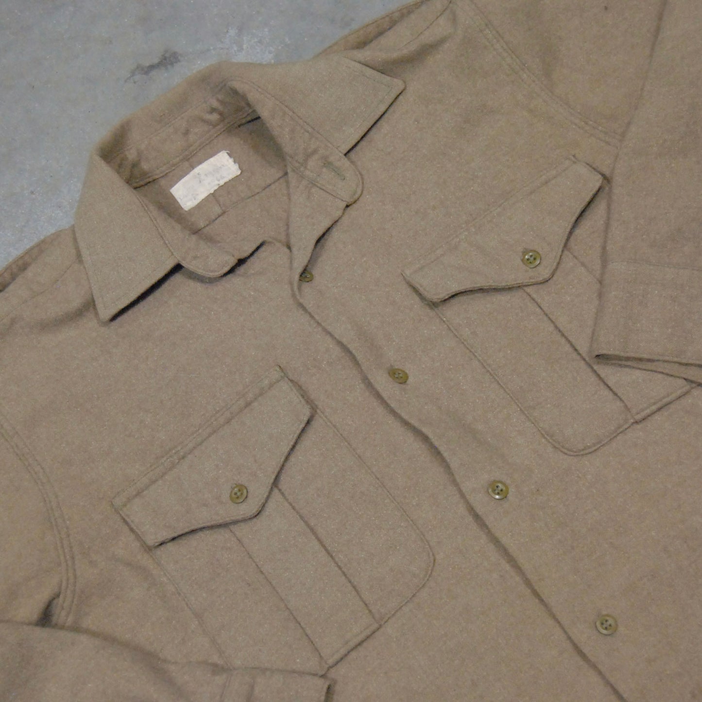 Post WW2 British Army 1960s Flannel Wool Shirt