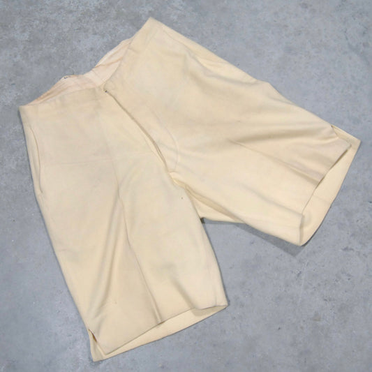 British 1930s Cream Flannel Shorts