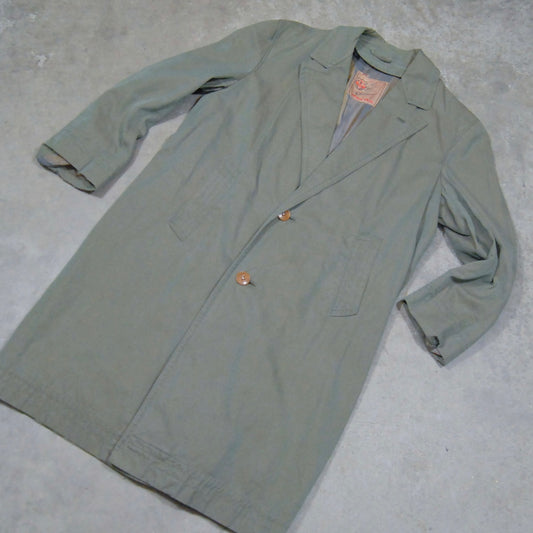 European 1940s 1950s Gabardine Raincoat