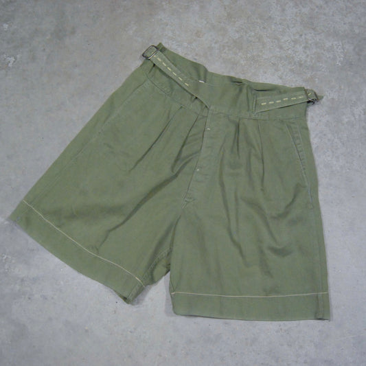 British Army Jungle Green 1950s Ghurka "X" Waist Shorts